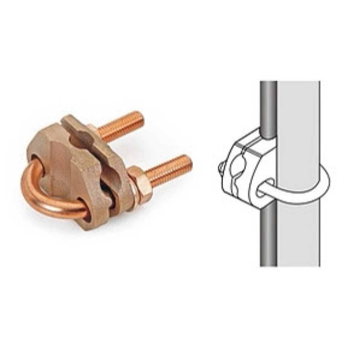 Ốc chữ U siết cọc và cáp